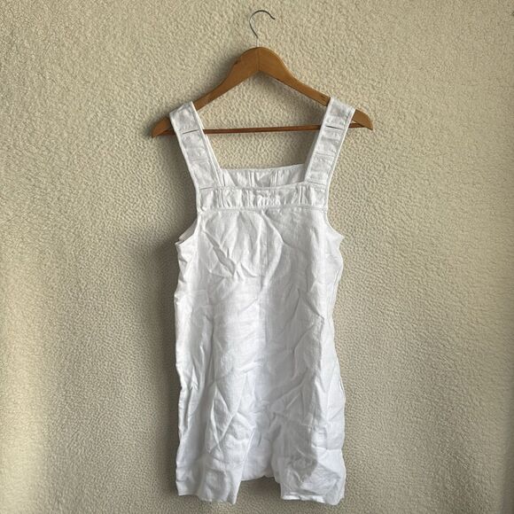 Madewell Embroidered Tank Mini Dress in Linen‎ Womens Size 2 White - Picture 2 of 10